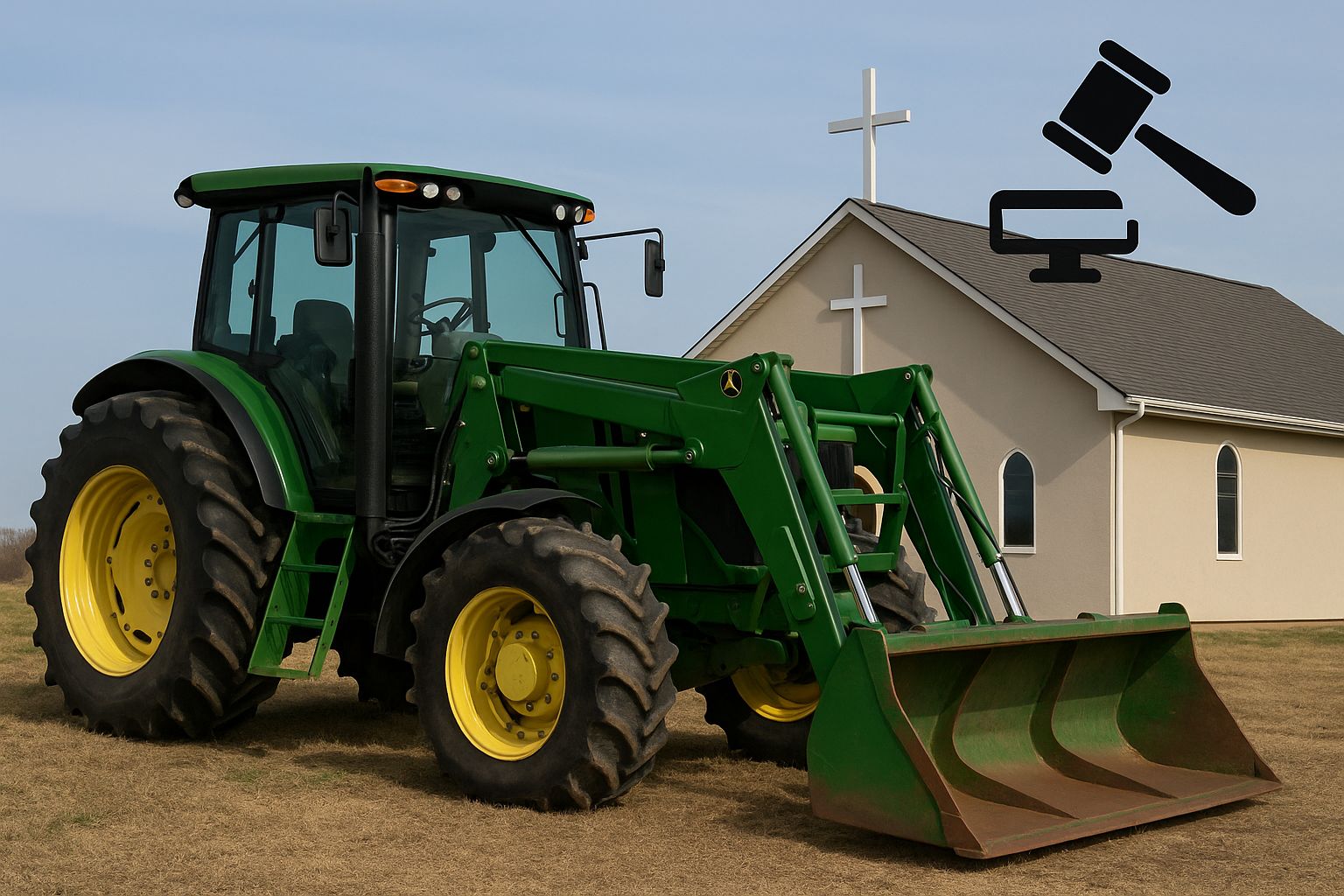 Nahaufnahme eines Mannes, der auf einem Tablet online eine Baumaschinenauktion betrachtet.